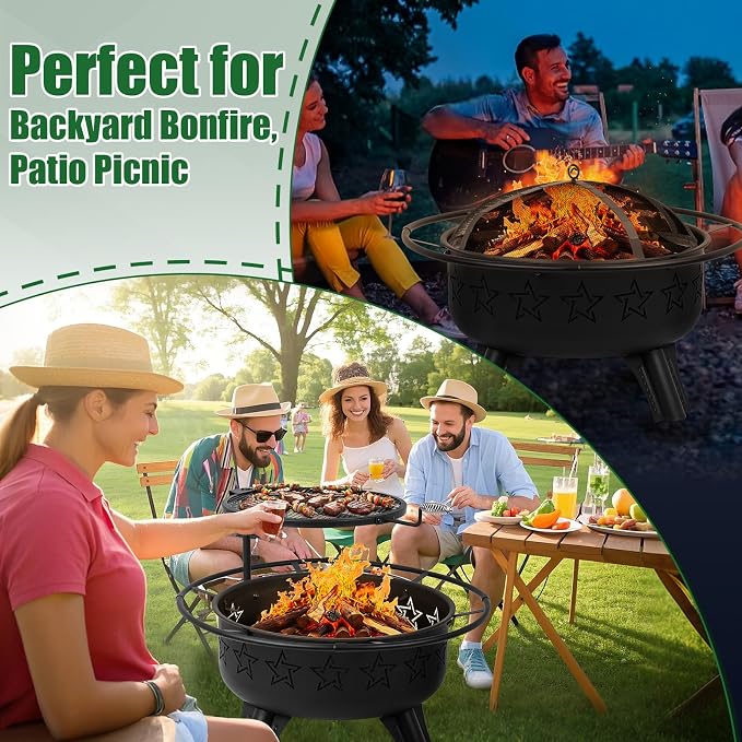 31" 2-in-1 Wood Burning Fire Pit - Image 2