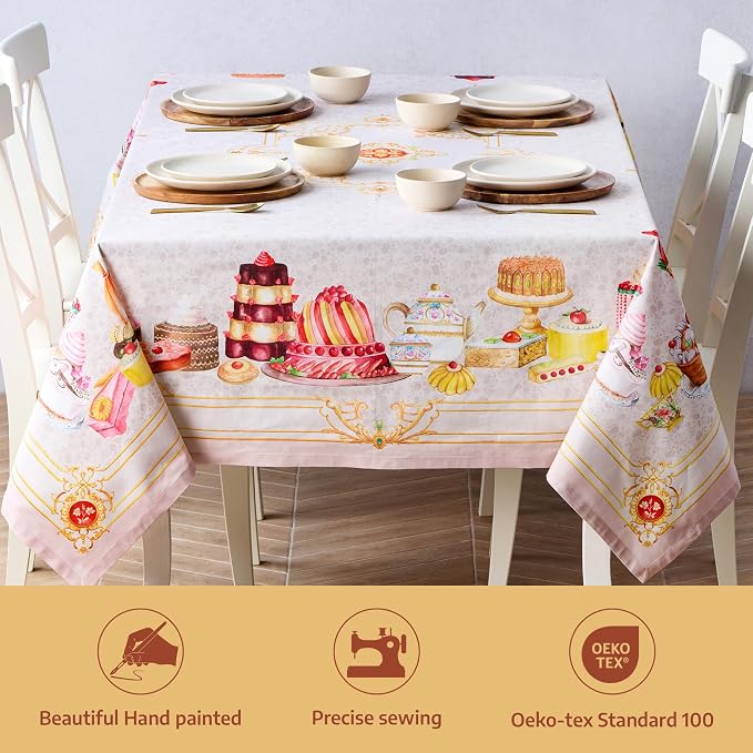 Maison d' Hermine Premium Table Cloth Square Table 100% Combed Cotton 70 x 70 - Image 2