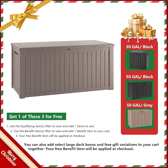 TARKARI 180 Gallon Lockable Resin Deck Box, Waterproof & UV-Resistant Outdoor - Image 2