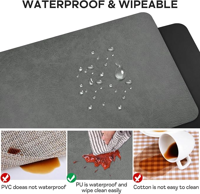 PU Leather Placemats Set of 6 Table Mats Heat Resistant Kitchen Place Mats - Image 4
