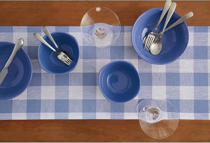 Solino Home Linen Checkered Table Runners 90 Inches Long - Image 3