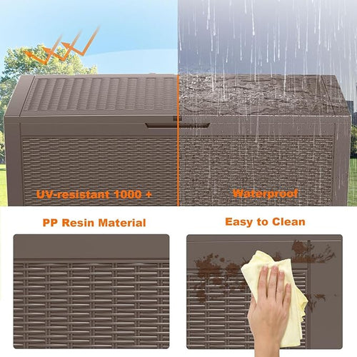 120 Gallon Deck Box, Resin Outdoor Storage Box - Image 2