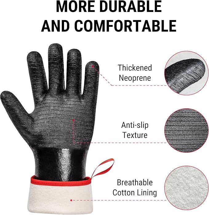 ThermoPro 932°F Heat Resistant BBQ Gloves, Oil & Slip-Resistant Neoprene Oven - Image 4