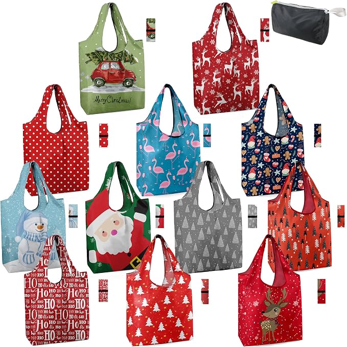 BeeGreen Christmas Reusable Shopping Bags 12 Pack by BeeGreen