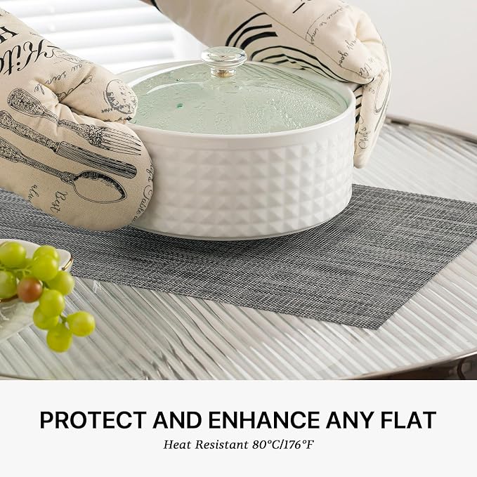 LEXMORE Placemat Set of 4 Vinyl/Plastic Woven Place Mats - Image 5