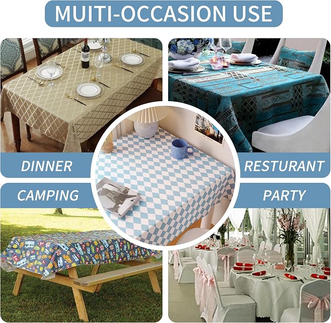 Rectangle Table Cloth, 100% Waterproof Tablecloth Oil Proof Spill Proof Vinyl - Image 5