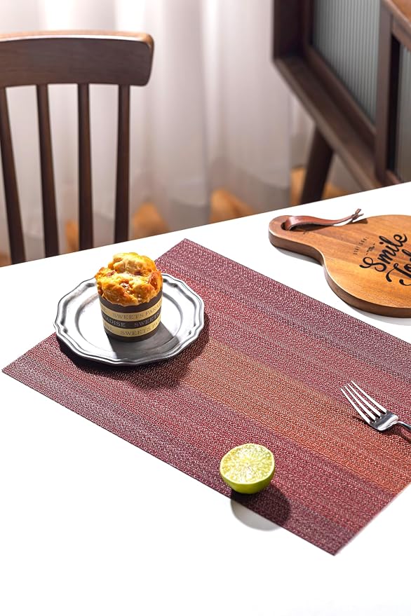 LEXMORE Placemats Set of 4 Vinyl/Plastic Woven Place Mats - Image 7