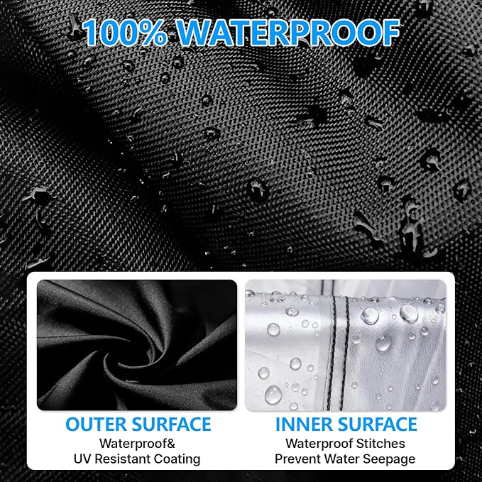 Outdoor Table Cover 75"L x 24"W x 8"H, 420D Waterproof Outdoor Cover - Image 3