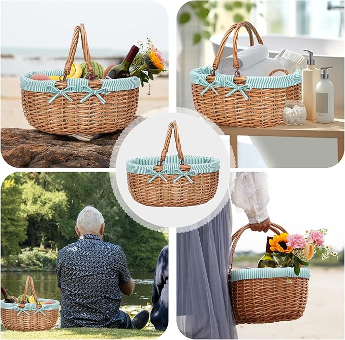 G GOOD GAIN Oval Picnic Basket - Image 4