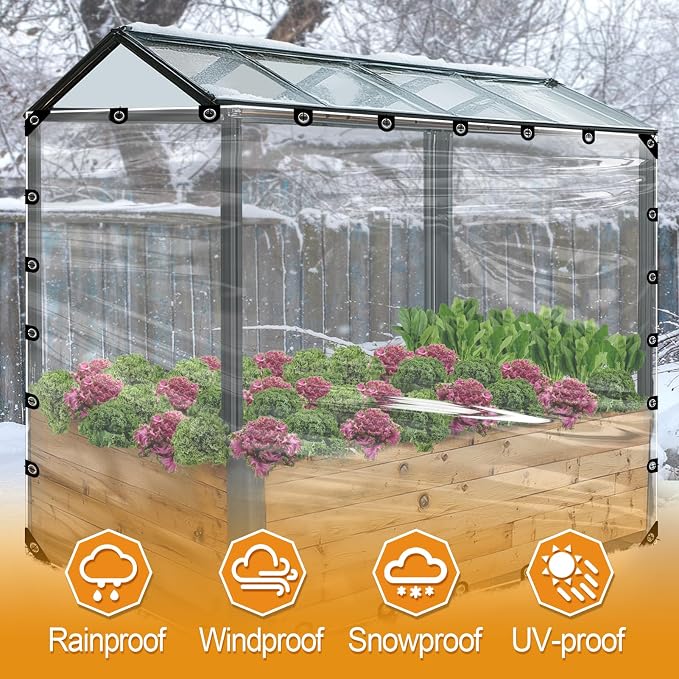 10x13ft Anti-Tear Clear Tarp Waterproof - Image 5