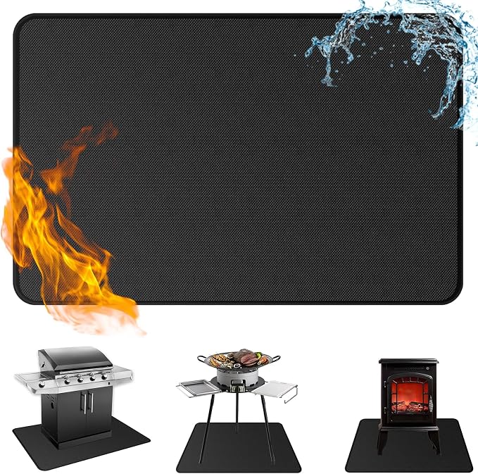 Anze Under Grill Mat for Outdoor Grill, 48 x 90 Inch Anti-Slip BBQ Floor Mats by Anze