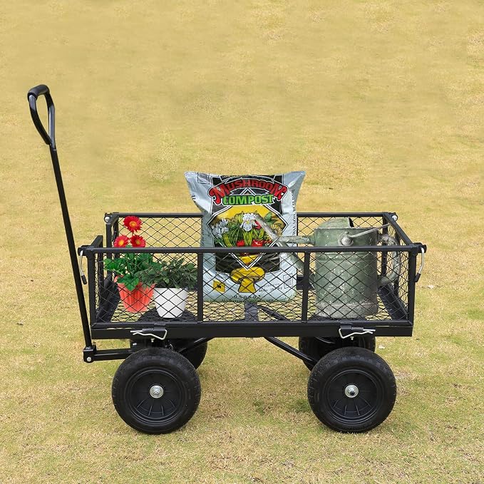 BILT HARD 400 lbs 10" Rubber Tires Steel Garden Cart - Image 7