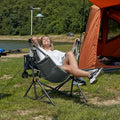 Folding Hammock Chair with Steel Frame, Grey, 300 lb Capacity