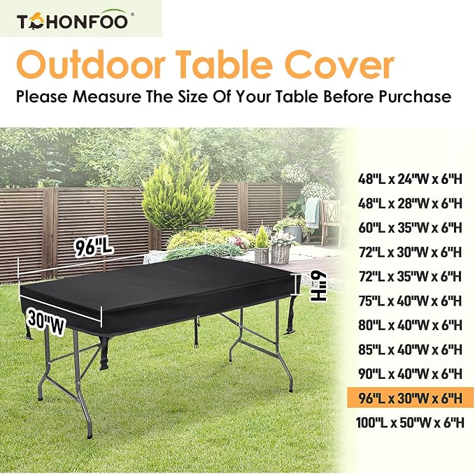 TOHONFOO Rectangular Folding Table Cover - Image 2