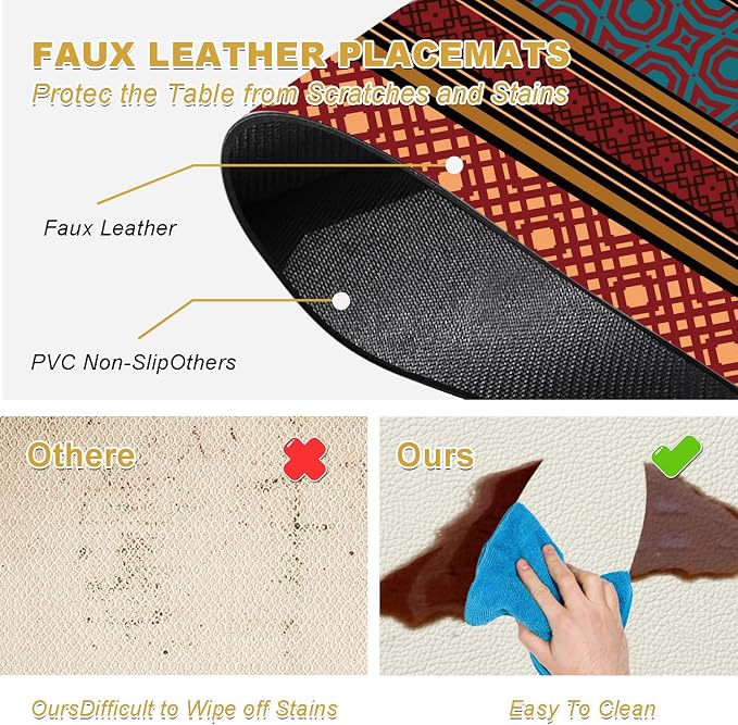 Faux Leather Placemats Set of 4 - Image 4