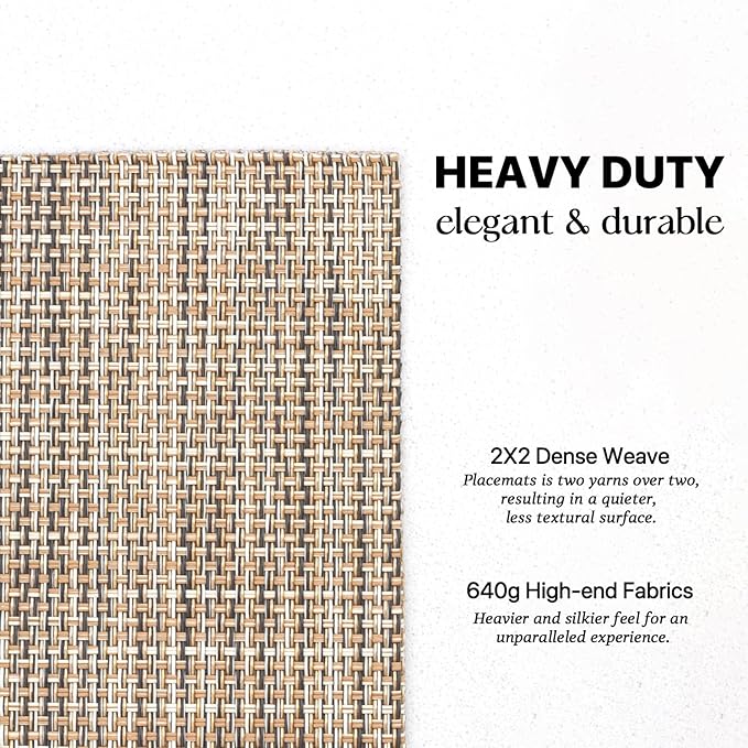 LEXMORE Placemat Set of 4 Vinyl/Plastic Woven Place Mats - Image 3