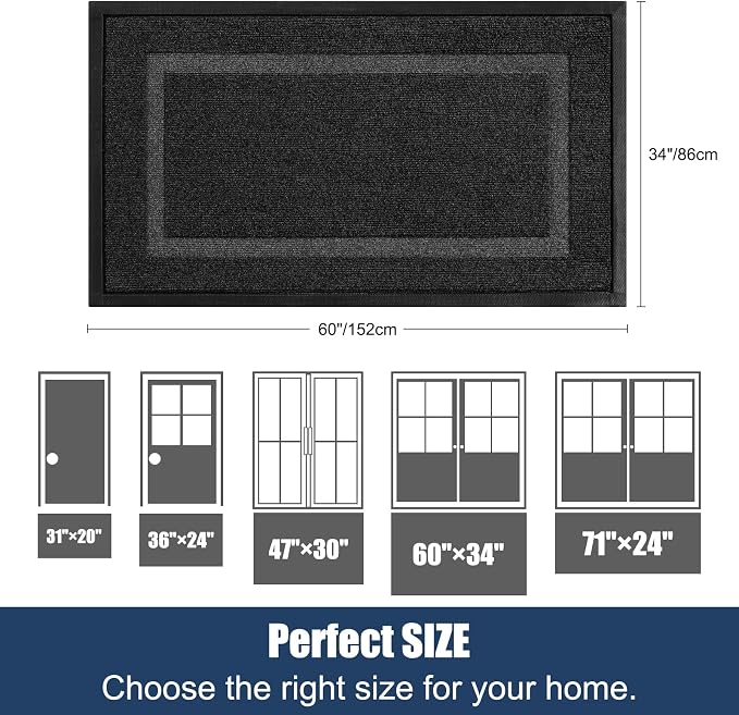 Extra Large Front Door Mat Outside Entrance Indoor Doormat, Outdoor Door Mats - Image 2