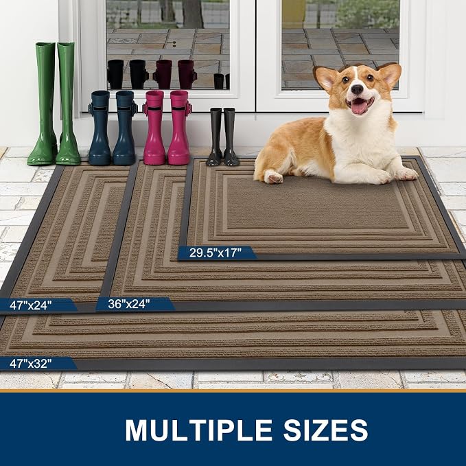 Buganda Front Door Mat Indoor Outdoor Entrance, Non-Slip Natural Rubber Doormats - Image 2