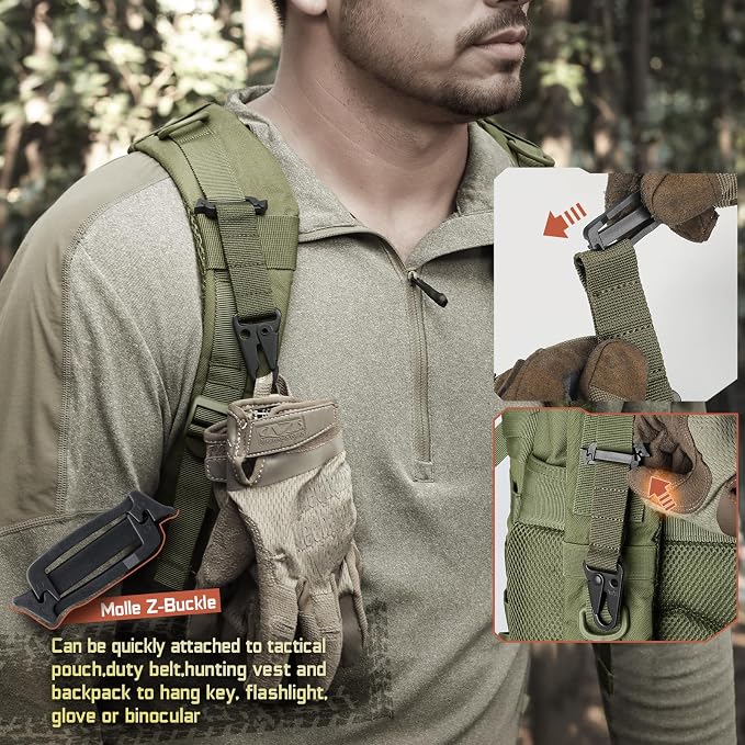 LIVANS Molle Belt Clip Key Holder Tactical Battle Belt Plate Carrier Vest - Image 3