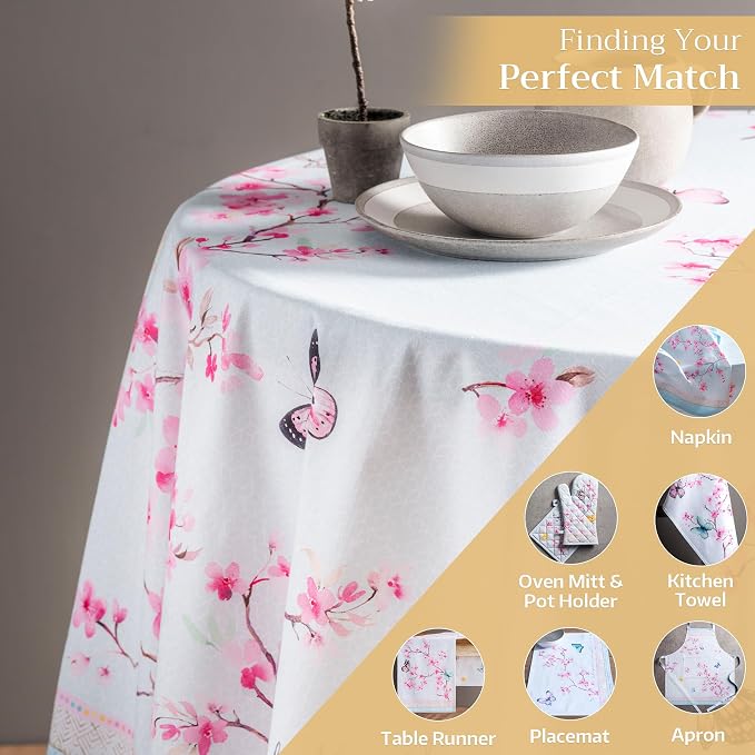 Maison d' Hermine Table Cloth Round Table 100% Cotton 69 Inches Tablecloth - Image 5