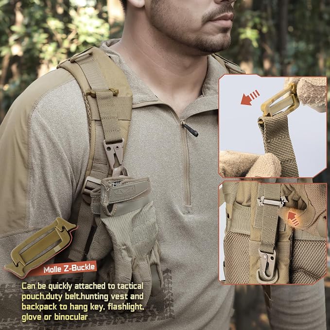 LIVANS Molle Belt Clip Key Holder Tactical Battle Belt Plate Carrier Vest - Image 5