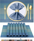 BETEAM Placemats Set of 8, Woven Vinyl Placemat by BETEAM
