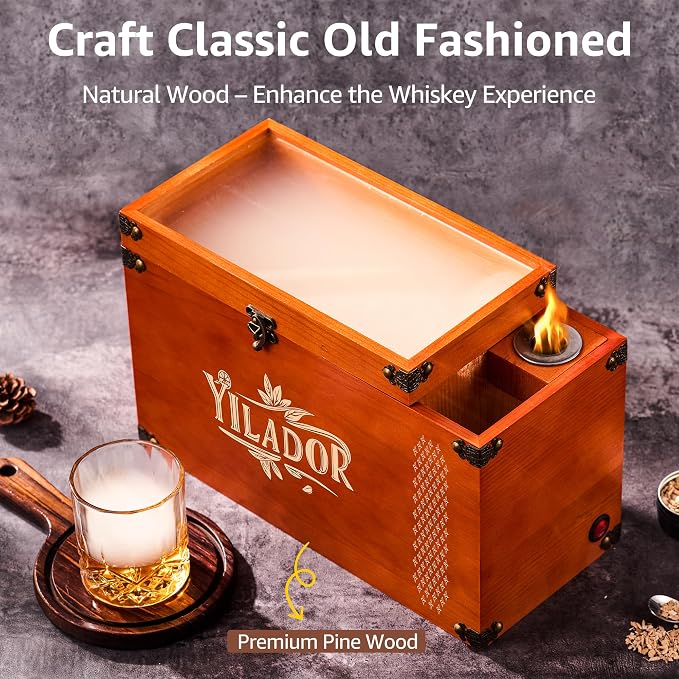 Old Fashioned Smoker Kit – Premium Wooden Gift Box - Image 4