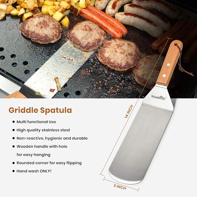 Stanbroil Large Metal Griddle Spatula Set - Image 4