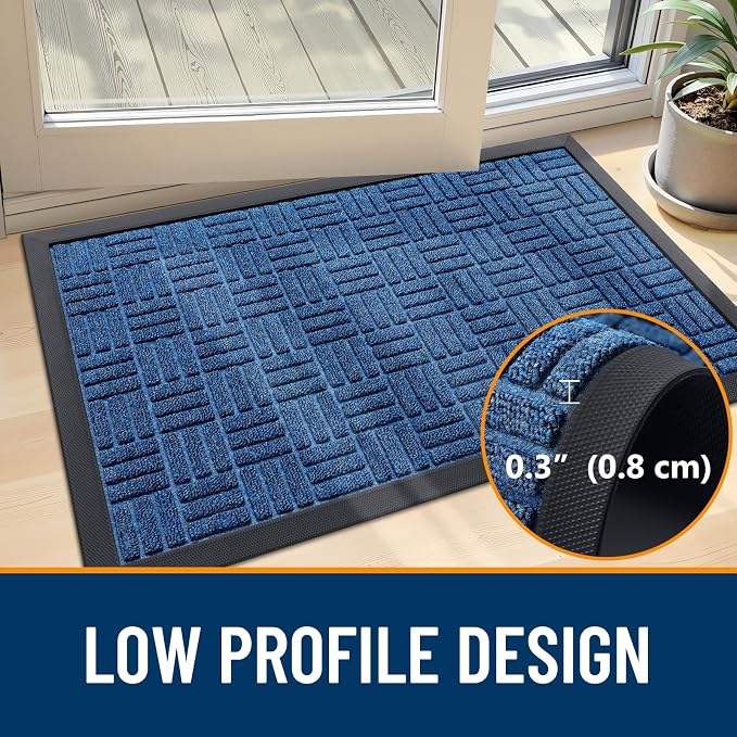 OLANLY Front Door Mat Outside Entrance 71x47, Heavy Duty Sturdy Natural Rubber - Image 4