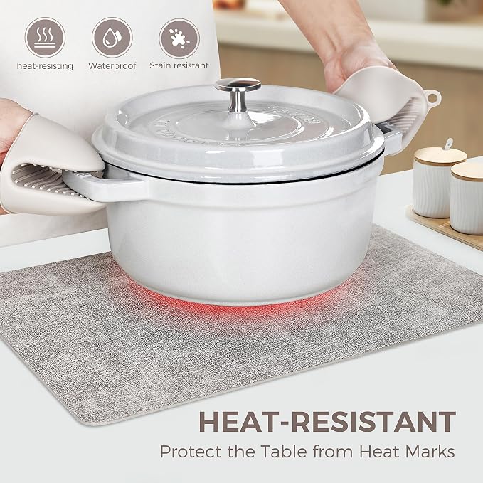 Vinyl Placemats Set of 12, Faux Leather Waterproof and Heat Resistant Place Mats - Image 2