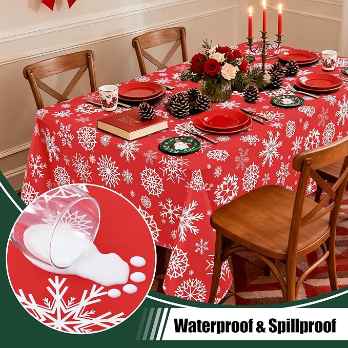 misaya Rectangle Waterproof Vinyl Table Cloth, Wipeable Tablecloth - Image 3