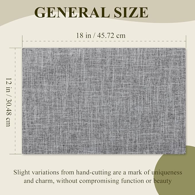 KXN Placemats Set of 8, Dual-Layer Thickened Faux Linen Table Mats, Heat - Image 6