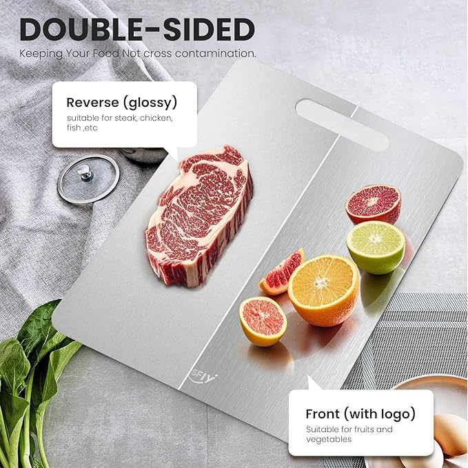 2 Pack Titanium Cutting Board-100% Pure Titanium Cutting Boards - Image 4