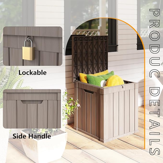 50 Gallon Deck Box Plus, Outdoor Storage Box Lockable, Waterproof - Image 3
