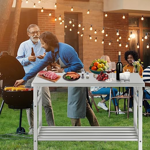 Commercial Foldable Heavy Duty Stainless Steel Table, 48 x 24 Inches Metal Prep - Image 2