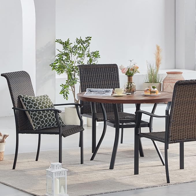 VICLLAX Round Patio Dining Table, 41 inch Metal Outdoor Dining Table - Image 2