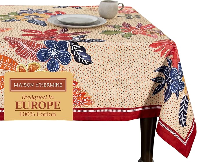 Maison d' Hermine Table Cloth Rectangle Table 100% Cotton 70 x 108 Inches Fall by MaisondHermine