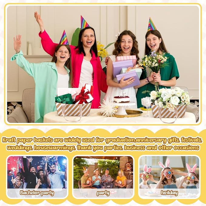 Pinkunn 48 Pcs Basket for Gifts Empty DIY Bulk Party Gift Basket Kit - Image 6