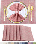 BETEAM Placemats Set of 6, Woven Vinyl Placemat by BETEAM