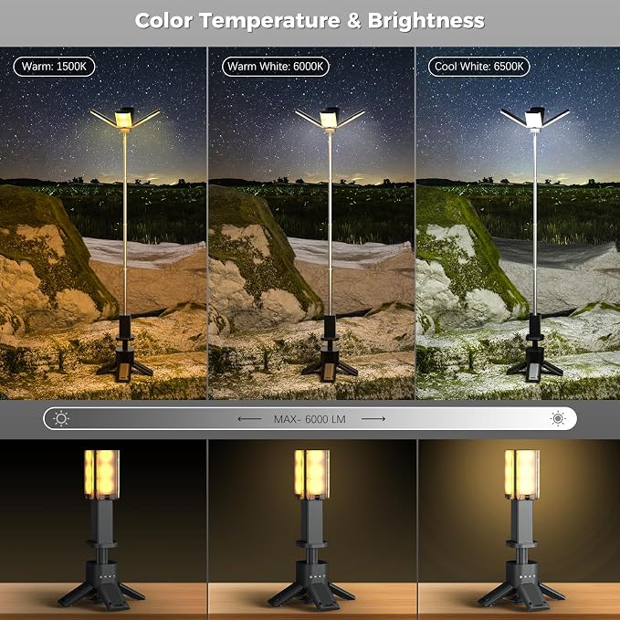 Telescopic Camping Lights Rechargeable 14000 mAh Led Multifunction Magnetic - Image 3