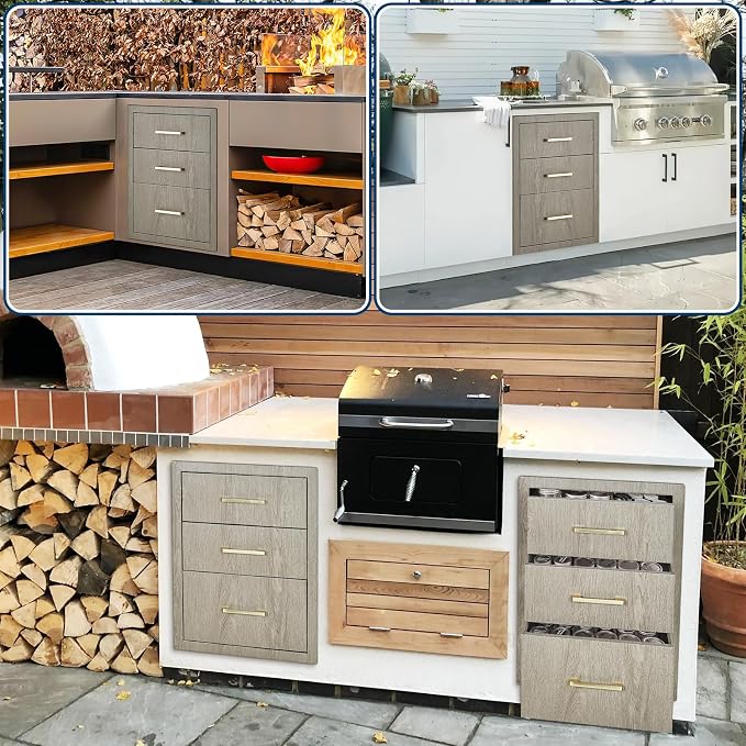 Stainless Steel Outdoor Kitchen Triple Drawers 18" W x 23" D x 23" H - Image 4