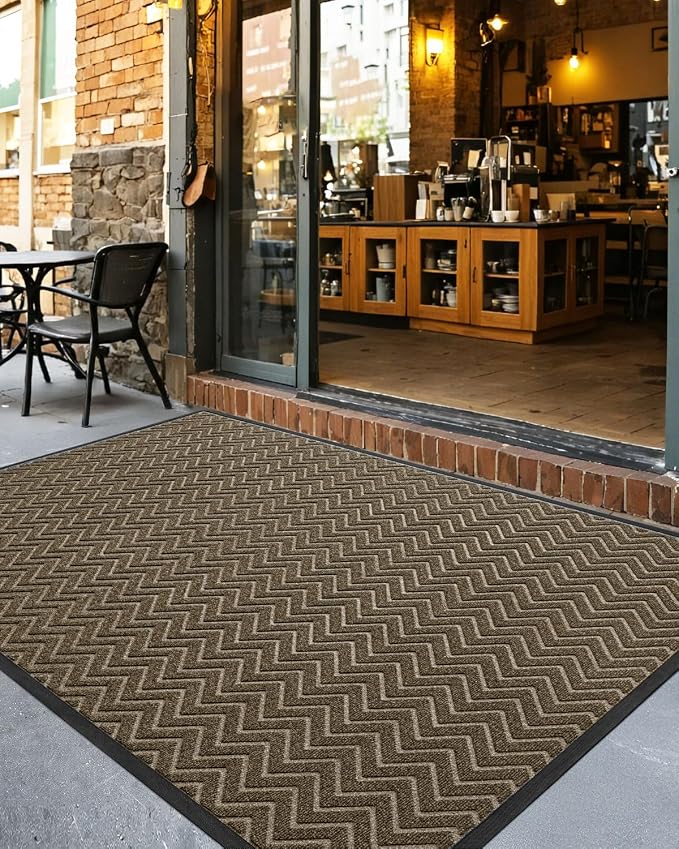 DEXI Front Door Mat Outside Entrance, 4x6 ft Rubber Entry Doormat Heavy Duty by DEXI