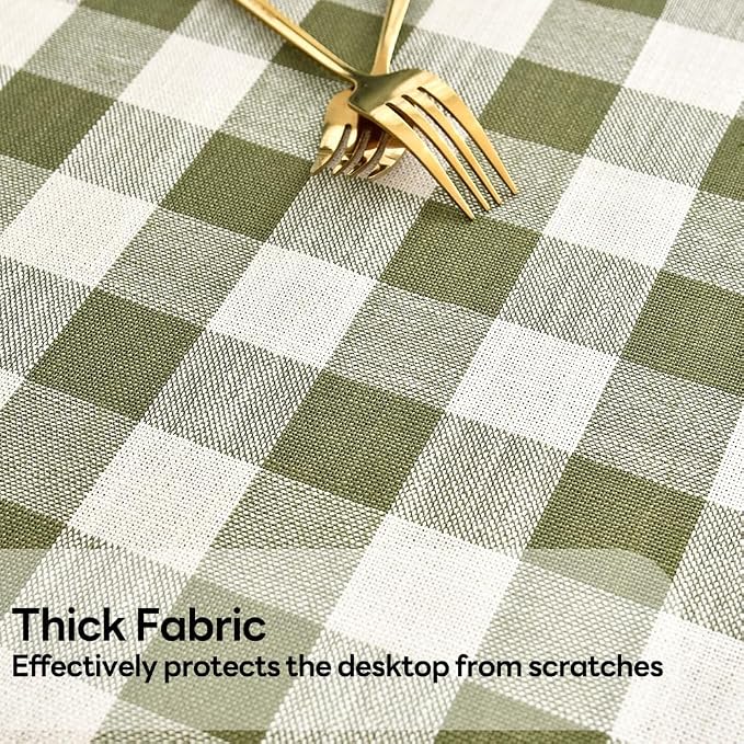 Gingham Tablecloth Rectangle Table Cloth Heavy Duty Cotton Checkered Table Cover - Image 2