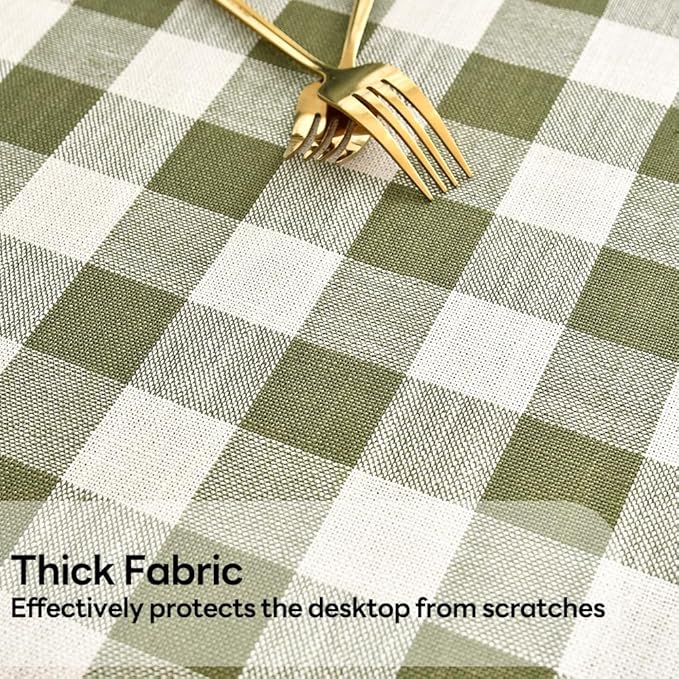Gingham Tablecloth Rectangle Table Cloth Heavy Duty Cotton Checkered Table Cover - Image 2