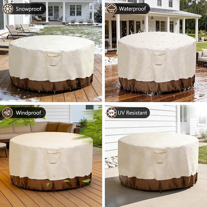 Vailge Fire Pit Cover Round, 100% Waterproof Round Patio Fire Bowl Cover - Image 6