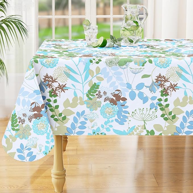 misaya Rectangle Waterproof Vinyl Table Cloth, Wipeable Tablecloth by misaya