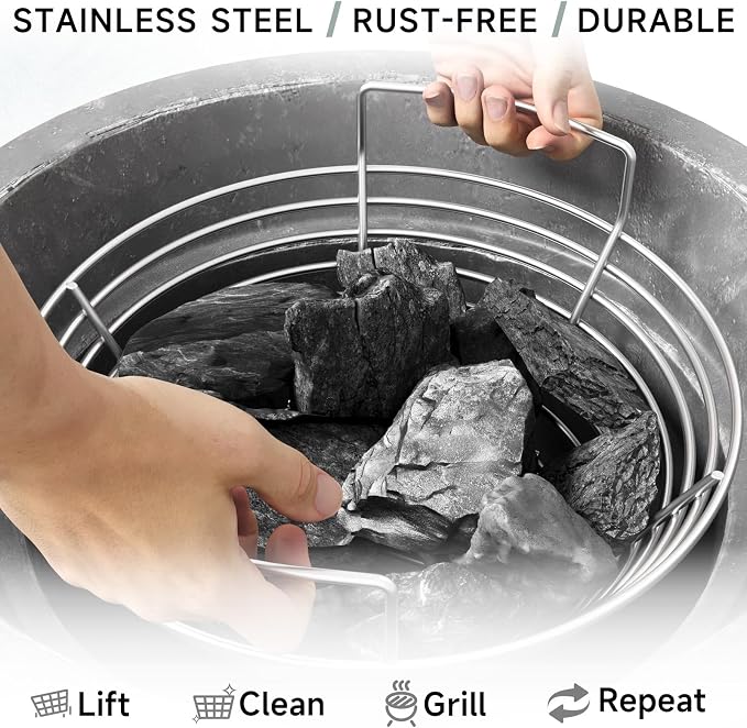 13.5'' Stainless Steel Heavy Duty Ash Charcoal Basket - Image 3