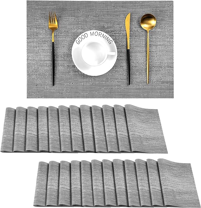 Leetaltree Grey Placemats, Heat Resistant Non-Slip Place mats by Leetaltree-ArtatEveryTable