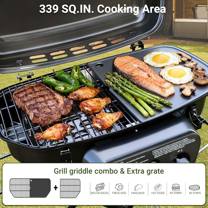 Brand-Man Portable Gas Grill, Propane Standup Grill - Image 2