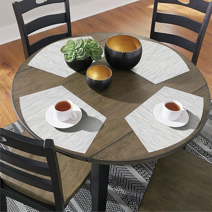 SHACOS Wedge Placemats Set of 8 Woven Vinyl Placemats - Image 5